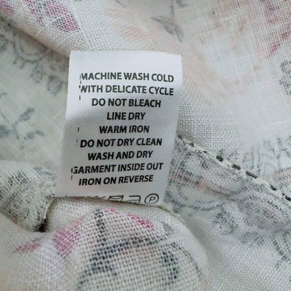 Spartina 449 100% Linen Floral/Paisley/Boho Button Down Blouse Women's SZ Small - Picture 5 of 5